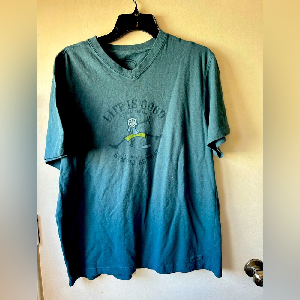 Life Is Good Men's Teal Graphic Tee